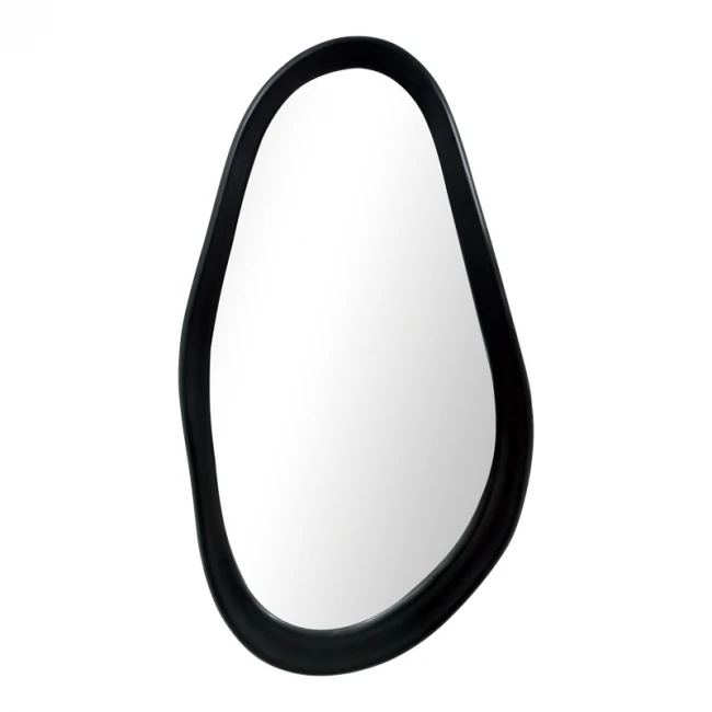 Oval mirror Baloa pakoworld mdf in black shade 44x4x80cm