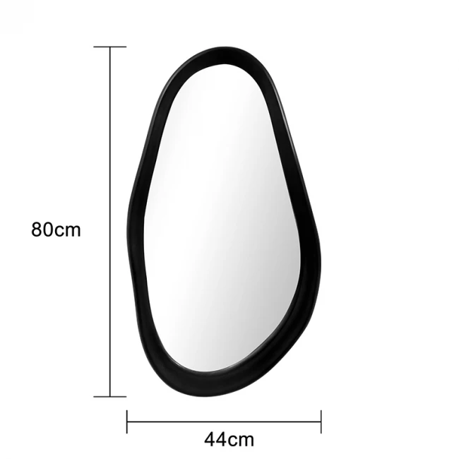 Oval mirror Baloa pakoworld mdf in black shade 44x4x80cm