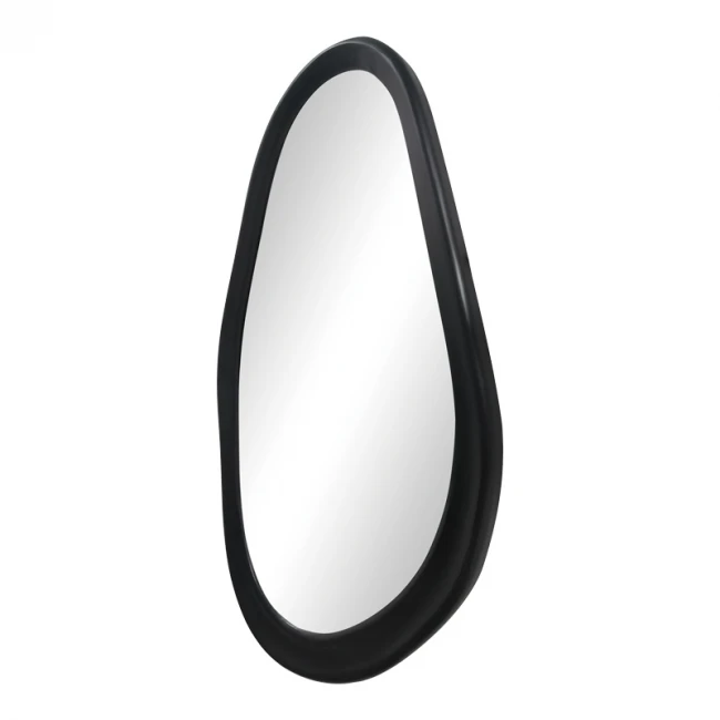 Oval mirror Baloa pakoworld mdf in black shade 44x4x80cm
