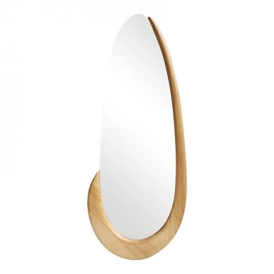 Oval mirror Marly pakoworld mdf in natural shade 50.5x4x127cm