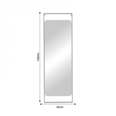 Mirror Piza pakoworld white iron glass 45x2x140cm