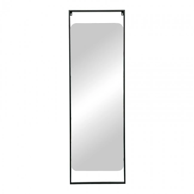 Mirror Piza Inart black iron glass 45x2x140cm