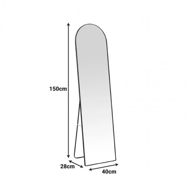 Plaza pakoworld aluminum mirror in white shade 40x28x150cm
