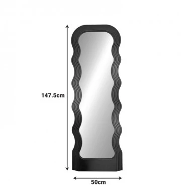 Mirror Spejo pakoworld black PP 50x2.8x147.5cm