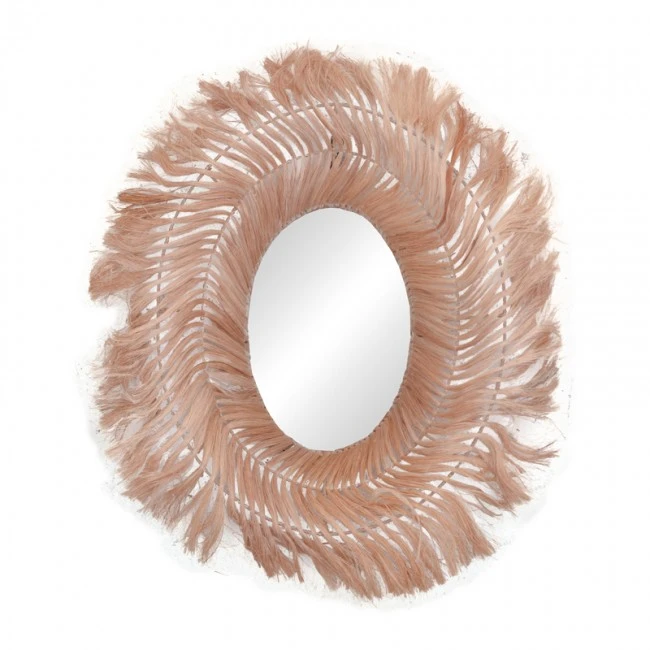 Tolle Inart abaca mirror in natural color 65x85x17cm
