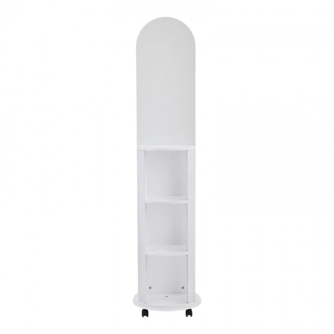 Καθρέπτης τροχήλατος Espero pakoworld mdf με ράφια σε λευκή απόχρωση Φ34x170εκ