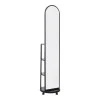 Espero pakoworld mdf wheeled mirror with shelves in black shade D34x170cm