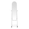 Lomna pakoworld pp-metal wheeled mirror with shelf in white shade 38.5x37.5x160cm