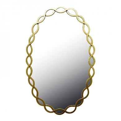 Mirror Untento Inart wood in gold color 51x3x77cm