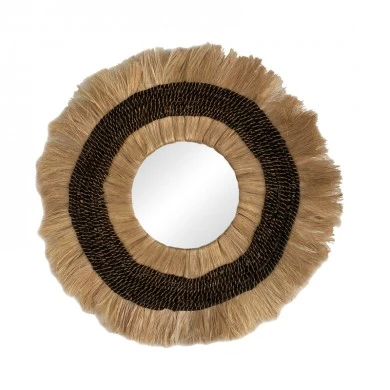 Verone Inart abaca mirror in natural color D80x5cm