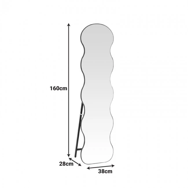 Waven pakoworld mirror in white shade 38x28x148cm
