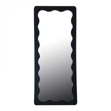 Mirror Werdy Inart wood in black color 65x2.4x170cm