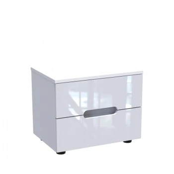 Afina bedside table pakoworld mdf in white glossy color 50x35x41cm
