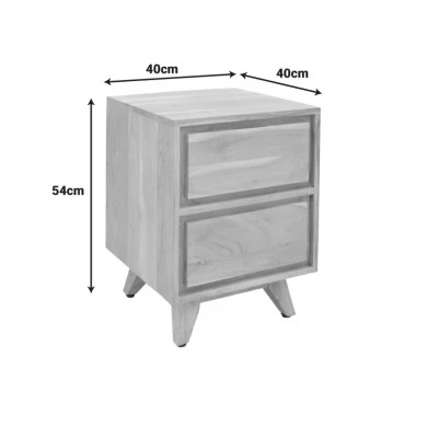 Emira bedside table pakoworld acacia wood in natural shade 40x40x54cm
