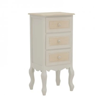Bedside table Joliene Inart natural-antique white color mdf 40x34.5x82cm
