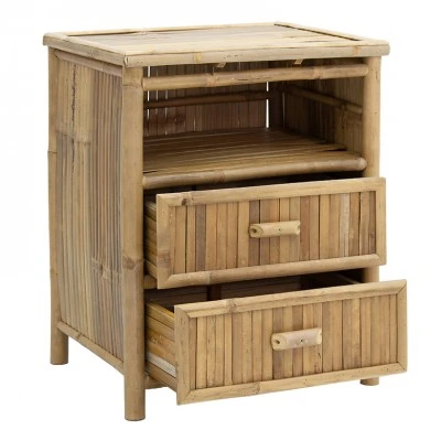 Bedside table Ofra pakoworld bamboo natural 56x46x69cm