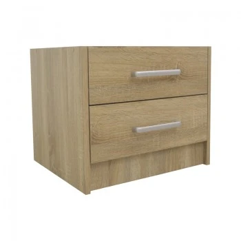 Nightstand Olympus pakoworld with 2 drawers in sonoma colour 47.5x40.5x40.5