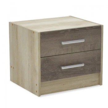 Nightstand Olympus pakoworld with 2 drawers in castillo-toro colour 47,5x40,5x40,5