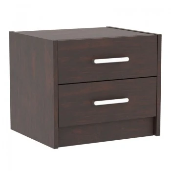 Nightstand Olympus pakoworld with 2 drawers in walnut colour 47.5x40.5x40.5