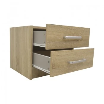 Nightstand Olympus pakoworld with 2 drawers in sonoma colour 47.5x40.5x40.5