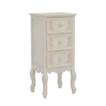 Pazlen Inart bedside table antique white color mdf 40x34.5x82cm