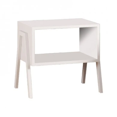 Taffa pakoworld bedside table with white metal legs in white shade 49x35x49cm