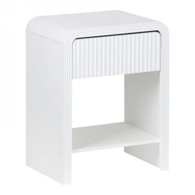 Nightstand Zeplen pakoworld MDF in white color 40x30x53cm