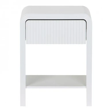 Nightstand Zeplen pakoworld MDF in white color 40x30x53cm