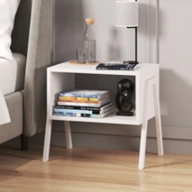 Taffa pakoworld bedside table with white metal legs in white shade 49x35x49cm