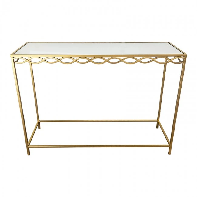 Console table Benda Inart metal in gold color 100x30x80cm