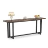 Console Dice pakoworld solid pine wood walnut-black 150x30x90cm