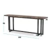 Console Dice pakoworld solid pine wood walnut-black 150x30x90cm