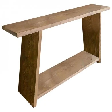 Console Edgar pakoworld natural pine wood 30mm walnut 139x29x90cm