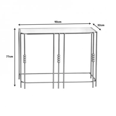 Console Emiliane Inart gold metal - mirror glass 90x32x77cm