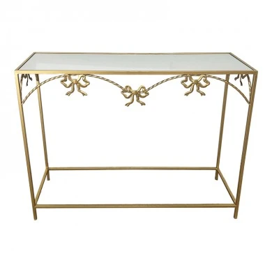 Console table Frensia Inart metal in gold color 100x30x80cm