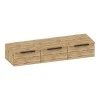 Console table with 3 drawers Doha pakoworld  in black and oak color 120x39x22cm