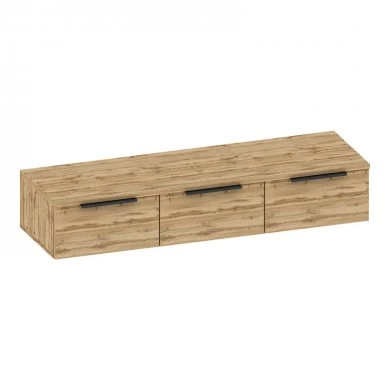 Console table with 3 drawers Doha pakoworld  in black and oak color 120x39x22cm