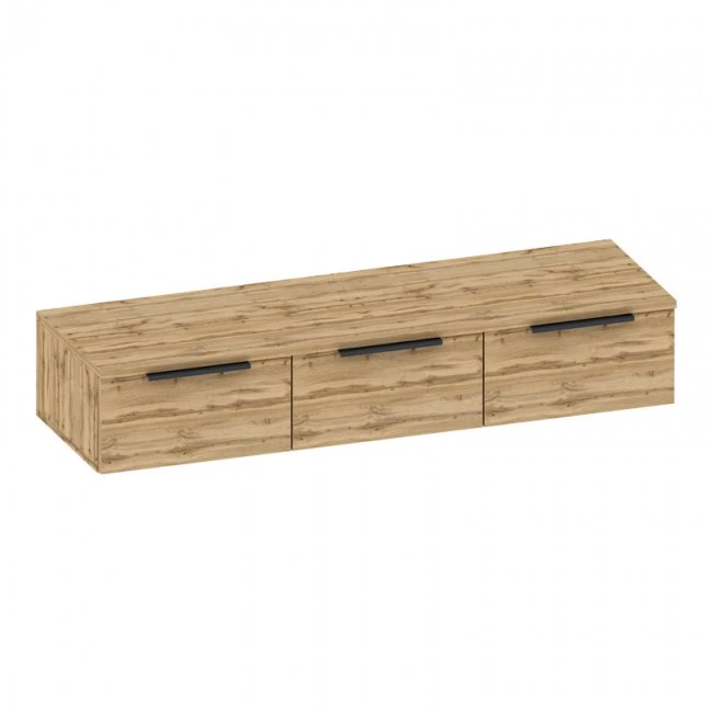 Console table with 3 drawers Doha pakoworld  in black and oak color 120x39x22cm