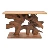 Console table Nasiol Inart teak wood in natural color 120x40x75cm