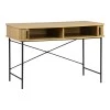 Console Scandi pakoworld MDF/Metal in natural color with black metal legs 120x60x76.5cm