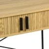 Console Scandi pakoworld MDF/Metal in natural color with black metal legs 120x60x76.5cm