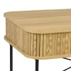 Console Scandi pakoworld MDF/Metal in natural color with black metal legs 120x60x76.5cm