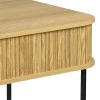 Console Scandi pakoworld MDF/Metal in natural color with black metal legs 120x60x76.5cm