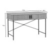 Console Scandi pakoworld MDF/Metal in natural color with black metal legs 120x60x76.5cm
