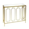 Sieni Inart console gold metal-mirror glass 91.4x31.8x77.5cm