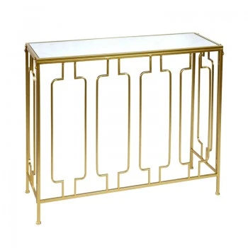 Sieni Inart console gold metal-mirror glass 91.4x31.8x77.5cm