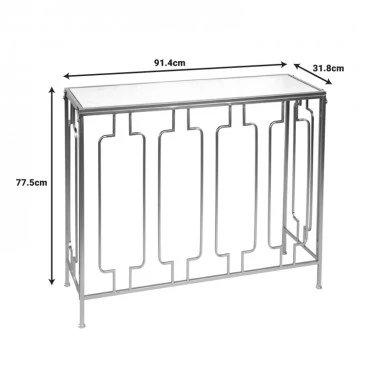 Sieni Inart console gold metal-mirror glass 91.4x31.8x77.5cm