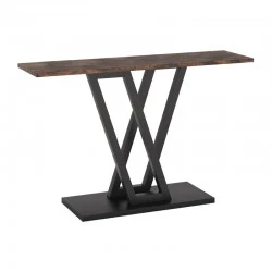 Console Wirmo pakoworld walnut meamine-black metal leg 110x30x80cm