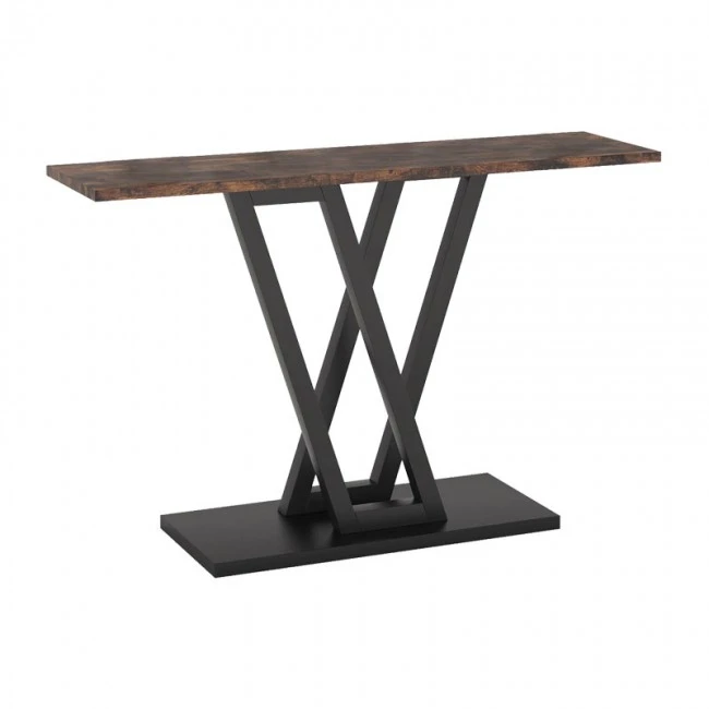 Console Wirmo pakoworld walnut-black metal 110x30x80cm