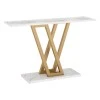 Console Wirmo pakoworld marble white-metal gold 110x30x80cm